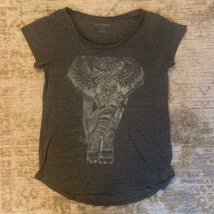 Lucky Brand charcoal grey elephant t shirt